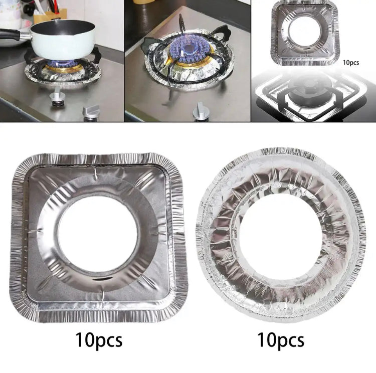 10Pcs Aluminium Stove Disposable Cover, Gas Burner Bib Liners Stove Cover, Cleaning Pad Mat Kitchen 10Pcs Aluminium Stove Disposable Cover, Gas Burner Bib Liners Stove Cover, Cleaning Pad Mat Kitchen